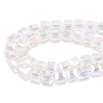 Χονδρική πώληση Facted Glass Square 4 6 8 10mm AB Crystal Cube Craft for Jewelry Making DIY Charm βραχιόλι κολιέ αξεσουάρ
