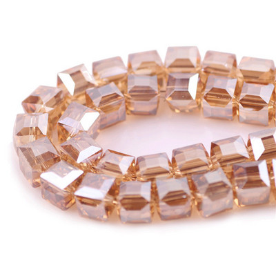 Χονδρική πώληση Facted Glass Square 4 6 8 10mm AB Crystal Cube Craft for Jewelry Making DIY Charm βραχιόλι κολιέ αξεσουάρ