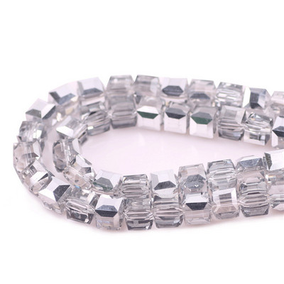 Χονδρική πώληση Facted Glass Square 4 6 8 10mm AB Crystal Cube Craft for Jewelry Making DIY Charm βραχιόλι κολιέ αξεσουάρ