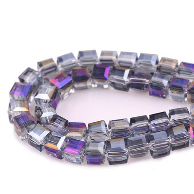 Χονδρική πώληση Facted Glass Square 4 6 8 10mm AB Crystal Cube Craft for Jewelry Making DIY Charm βραχιόλι κολιέ αξεσουάρ