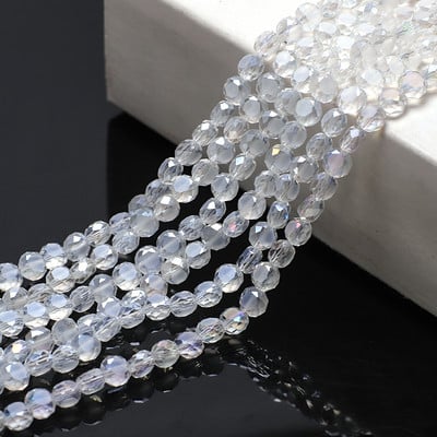 95 τμχ/παρτίδα Αυστραλιστικές Επίπεδες Χάντρες Γυάλινες Μαύρες AB 6mm Κρυστάλλινο Στρογγυλό Ματ DIY Κατασκευή Χειροτεχνίας Αξεσουάρ Υλικό Κοσμήματος Needleowrk