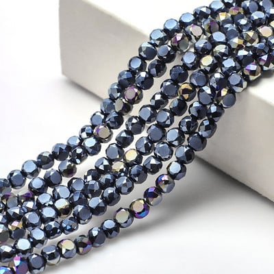 95 τμχ/παρτίδα Αυστραλιστικές Επίπεδες Χάντρες Γυάλινες Μαύρες AB 6mm Κρυστάλλινο Στρογγυλό Ματ DIY Κατασκευή Χειροτεχνίας Αξεσουάρ Υλικό Κοσμήματος Needleowrk