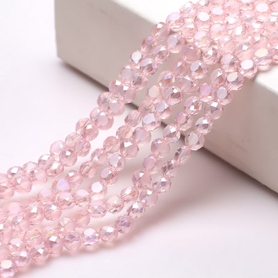 95 τμχ/παρτίδα Αυστραλιστικές Επίπεδες Χάντρες Γυάλινες Μαύρες AB 6mm Κρυστάλλινο Στρογγυλό Ματ DIY Κατασκευή Χειροτεχνίας Αξεσουάρ Υλικό Κοσμήματος Needleowrk