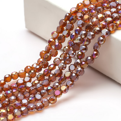 95 τμχ/παρτίδα Αυστραλιστικές Επίπεδες Χάντρες Γυάλινες Μαύρες AB 6mm Κρυστάλλινο Στρογγυλό Ματ DIY Κατασκευή Χειροτεχνίας Αξεσουάρ Υλικό Κοσμήματος Needleowrk