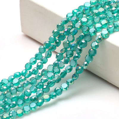 95 τμχ/παρτίδα Αυστραλιστικές Επίπεδες Χάντρες Γυάλινες Μαύρες AB 6mm Κρυστάλλινο Στρογγυλό Ματ DIY Κατασκευή Χειροτεχνίας Αξεσουάρ Υλικό Κοσμήματος Needleowrk