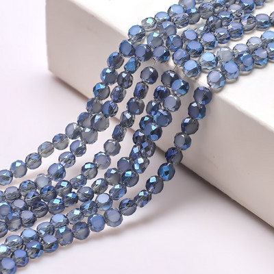 95 τμχ/παρτίδα Αυστραλιστικές Επίπεδες Χάντρες Γυάλινες Μαύρες AB 6mm Κρυστάλλινο Στρογγυλό Ματ DIY Κατασκευή Χειροτεχνίας Αξεσουάρ Υλικό Κοσμήματος Needleowrk