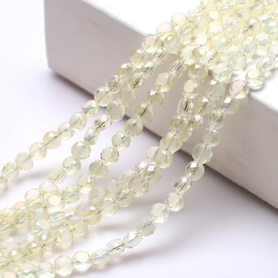 95 τμχ/παρτίδα Αυστραλιστικές Επίπεδες Χάντρες Γυάλινες Μαύρες AB 6mm Κρυστάλλινο Στρογγυλό Ματ DIY Κατασκευή Χειροτεχνίας Αξεσουάρ Υλικό Κοσμήματος Needleowrk