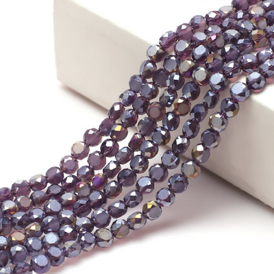 95 τμχ/παρτίδα Αυστραλιστικές Επίπεδες Χάντρες Γυάλινες Μαύρες AB 6mm Κρυστάλλινο Στρογγυλό Ματ DIY Κατασκευή Χειροτεχνίας Αξεσουάρ Υλικό Κοσμήματος Needleowrk