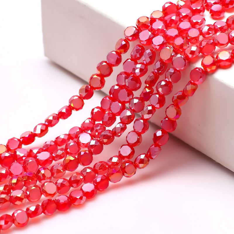 95db/tétel Ausrian Glass Flat Beads Black AB 6MM Crystal Round Matt barkácsolás Kézműves ékszer Anyag Kiegészítők Needleowrk