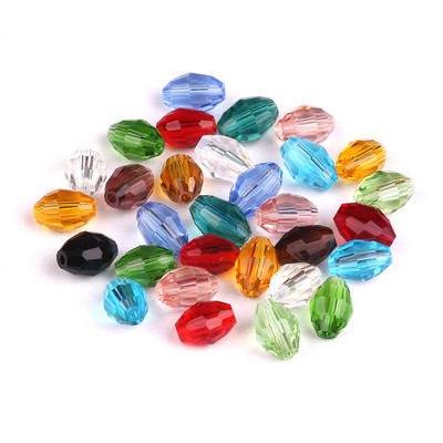 Üveg rizsgyöngy ovális 4x6 mm 6x8 mm 8x11 mm kristály csiszolt laza olíva gyöngyök barkácsoláshoz karkötők nagykereskedelme