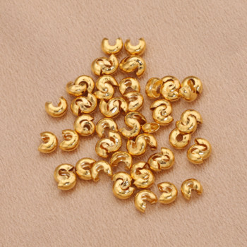 50 τμχ από ανοξείδωτο χάλυβα σχήματος C Στρογγυλό κάλυμμα πτύχωσης Διάμετρος 3 4 5 mm Locate Spacer Bead End Beads DIY Jewelry Making Findings Components