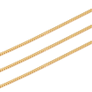 2 μέτρα/παρτίδα Μη συγκολλημένες χρυσές αλυσίδες κράσπεδου από ανοξείδωτο χάλυβα για κοσμήματα που κατασκευάζουν DIY βραχιόλι Πλαϊνή αλυσίδα Χονδρική παρτίδες χονδρικής