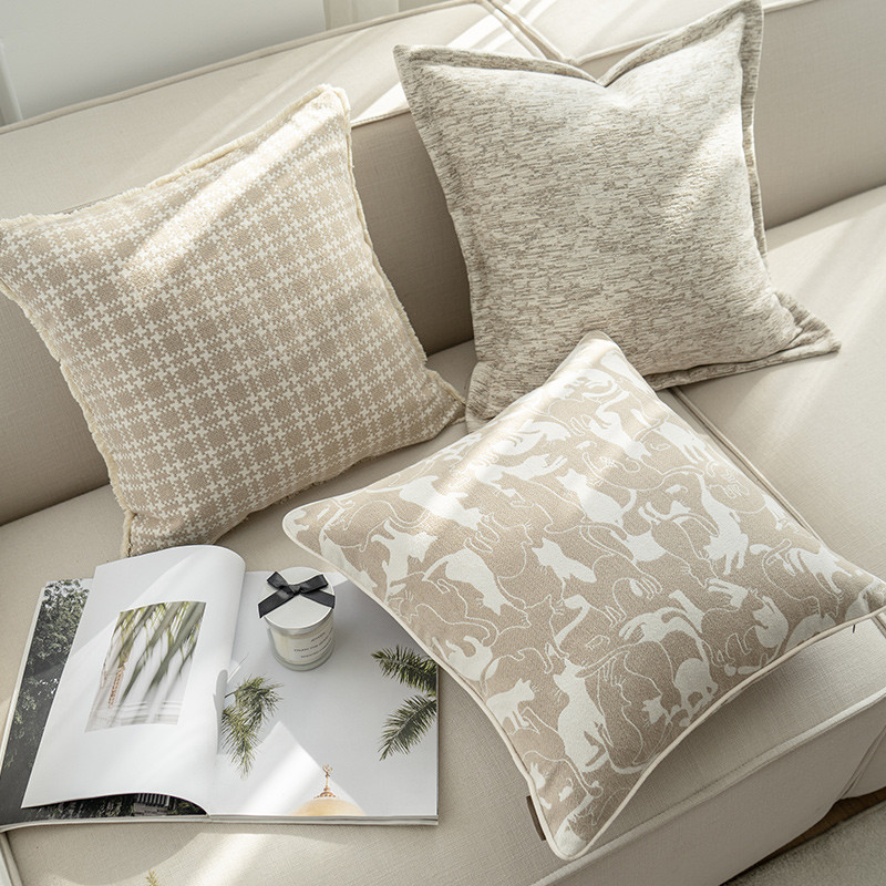 DUNXDECO Puha elefántcsont meleg ház modern csekk geometriai párnahuzat dekoratív párnahuzat Art otthoni kanapé szék ágy Coussin