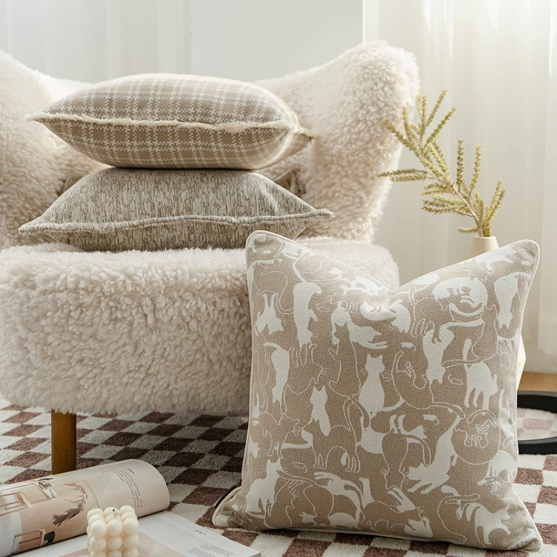 DUNXDECO Puha elefántcsont meleg ház modern csekk geometriai párnahuzat dekoratív párnahuzat Art otthoni kanapé szék ágy Coussin