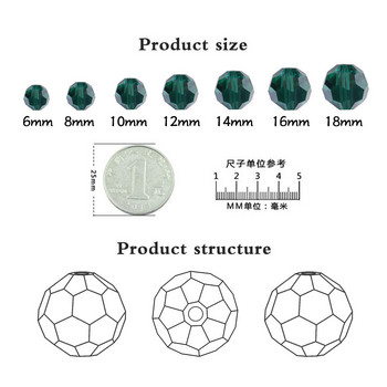 AB цвят австрийски кристал 32 фасетирана кръгла топка 3 мм 4 мм 6 мм 8 мм стъклени дистанционни мъниста за направата си сам Гривни за обеци Аксесоари