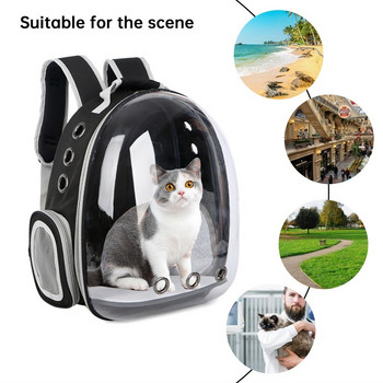 Чанта за котка Външна чанта за домашни любимци Раница за носене Дишаща преносима прозрачна чанта за пътуване за малки кучета Котки