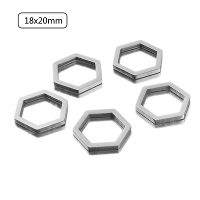 5db 20mm-es rozsdamentes acél medálok geometria kerek háromszög vízcsepp csatlakozó varratok Fit fülbevaló karkötők ékszer készítés barkácsolás