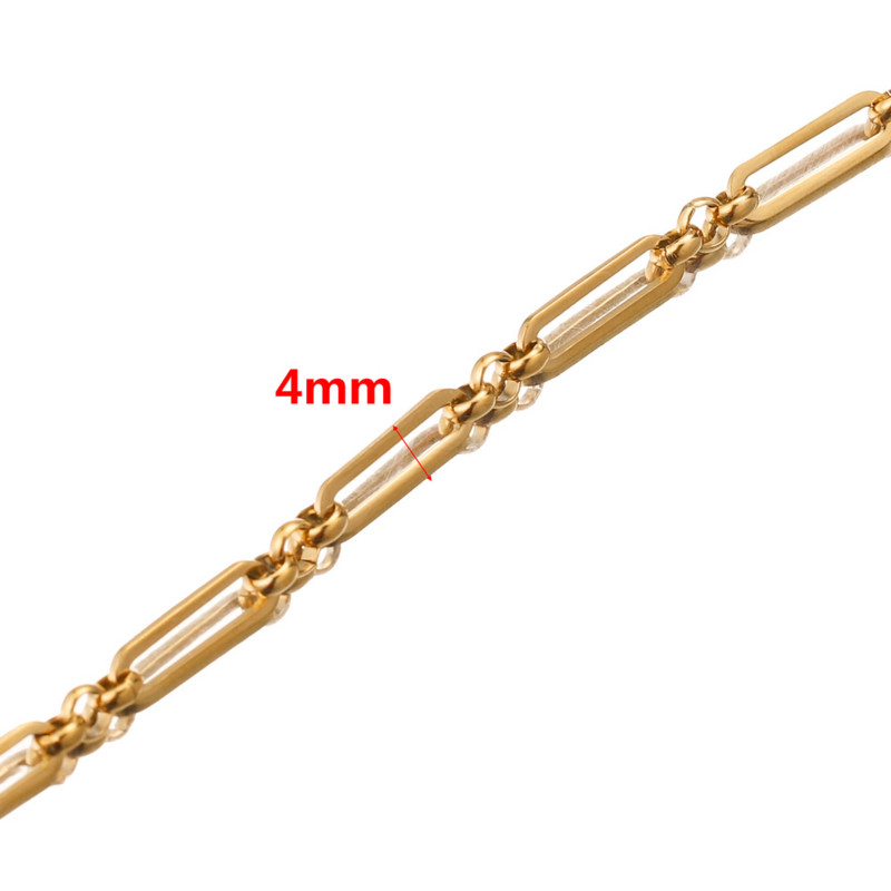 1 M rozsdamentes acél arany szélességű, 4 mm-es kábelláncok, lapos huzal, elegáns 3:1 lánc, barkács ékszerkészítési kellékek nagykereskedelme, tömeges