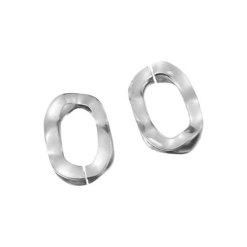 20 τεμ./παρτίδα Ανοξείδωτο ατσάλι Σχήμα O Ανοιγόμενο σκουλαρίκι Ευρήματα Ορθογώνιο Ripple Charms Υποδοχές για σκουλαρίκια Υλικό κατασκευής DIY