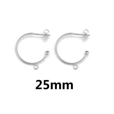 10db 18K arannyal bevont rozsdamentes acél 1520/25mm-es fülbevaló oszlopok C-alakú fülcsavarokkal Fülbevalók barkács ékszerkészítési kellékek