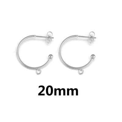 10db 18K arannyal bevont rozsdamentes acél 1520/25mm-es fülbevaló oszlopok C-alakú fülcsavarokkal Fülbevalók barkács ékszerkészítési kellékek