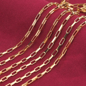 1M από ανοξείδωτο χάλυβα πλάτους 2mm Επιμεταλλωμένα 18 καρατίων χρυσό κουτί Αλυσίδες DIY Findings Long Oval Link Chain DIY Αλυσίδες κοσμημάτων Προμήθειες Χονδρική