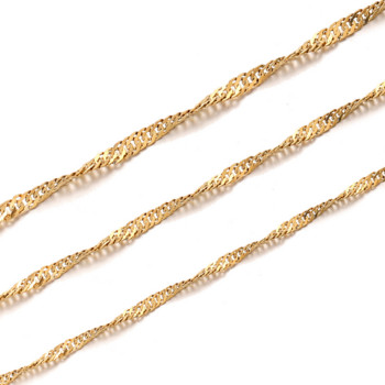 Χρυσό κολιέ 2M από ανοξείδωτο ατσάλι για σκουλαρίκι με περιδέραιο κολιέ Κοσμήματα Κατασκευή DIY Χειροτεχνίας Προμήθειες Χρυσό κολιέ