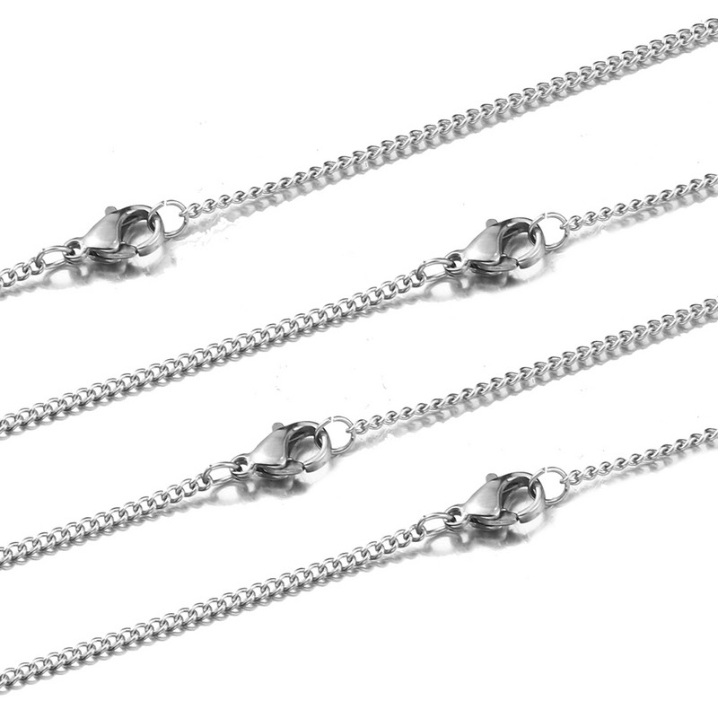 5db/tétel Szélesség 1/1,5/2mm Rozsdamentes acél Link aranyozott Láncok Nyakláncok Barkács ékszerek Lapos láncok Öltöny Nagyker Tömeges Kiárusítás