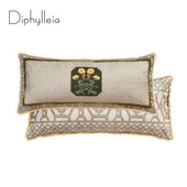 Diphylleia Brooklyn stílusú dobópárnahuzat Vintage virágos geometriájú mintás téglalap párnatok 30x70 bojttal