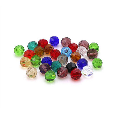 6/8/10 χιλιοστά Τσέχικα γυάλινα μαύρα χάντρες για κοσμήματα κατασκευής βραχιόλι Diy κολιέ Στρογγυλό Loose Spacer Crystal Faceted Beads Χονδρική