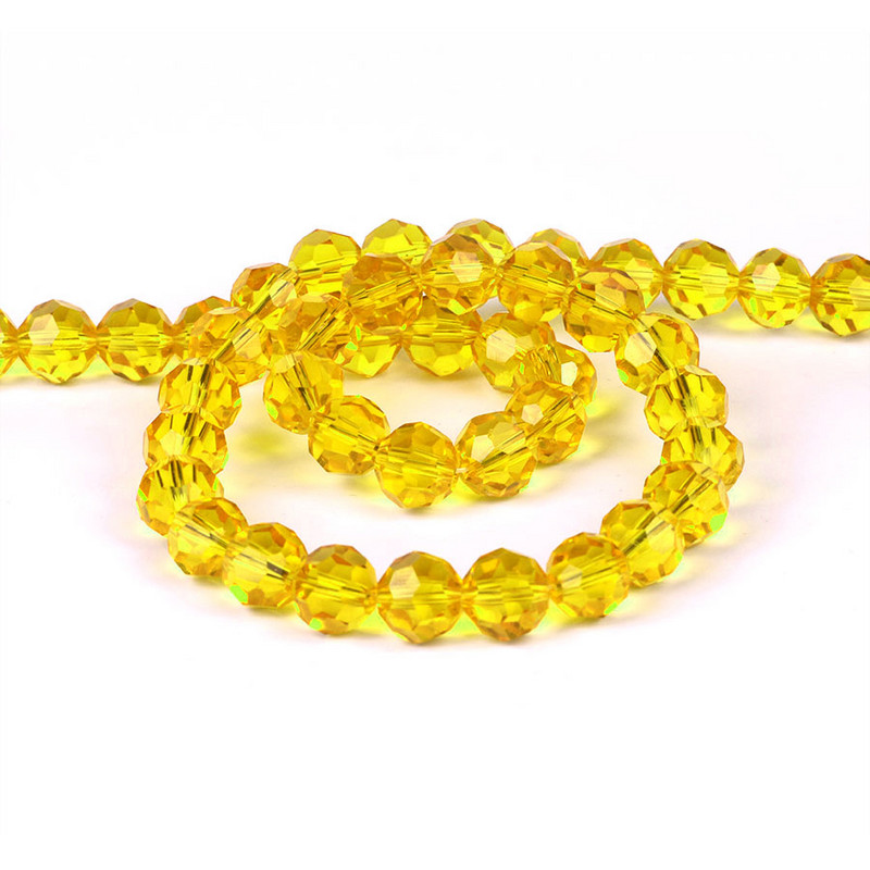 6/8/10 χιλιοστά Τσέχικα γυάλινα μαύρα χάντρες για κοσμήματα κατασκευής βραχιόλι Diy κολιέ Στρογγυλό Loose Spacer Crystal Faceted Beads Χονδρική