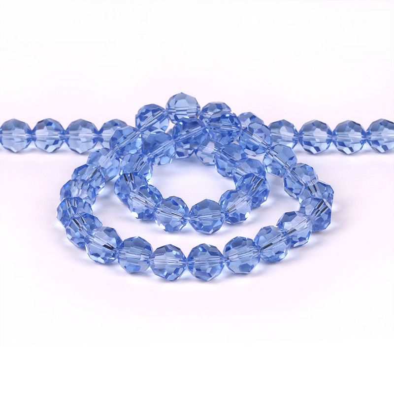 6/8/10 χιλιοστά Τσέχικα γυάλινα μαύρα χάντρες για κοσμήματα κατασκευής βραχιόλι Diy κολιέ Στρογγυλό Loose Spacer Crystal Faceted Beads Χονδρική