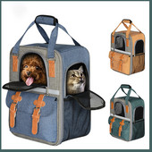 Fényvisszaverő hordozható kisállathordozók Légáteresztő hálós macska hátizsák Összehajtható, nagy kapacitású macskahordozó táska kültéri utazó kisállattáska