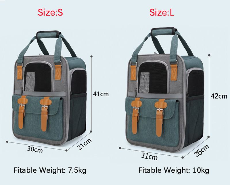 Fényvisszaverő hordozható kisállathordozók Légáteresztő hálós macska hátizsák Összehajtható, nagy kapacitású macskahordozó táska kültéri utazó kisállattáska