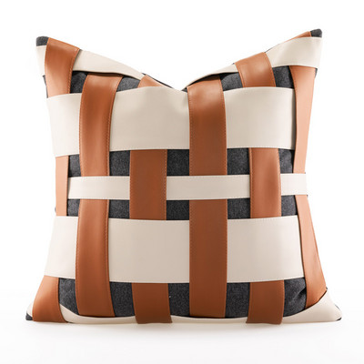 Jastučnica Kožna tkana Jastučnica Lagani luksuzni stil Visokokvalitetna hotelska vila Dnevni boravak Sofa TV Jastuk bez jezgre 45*45