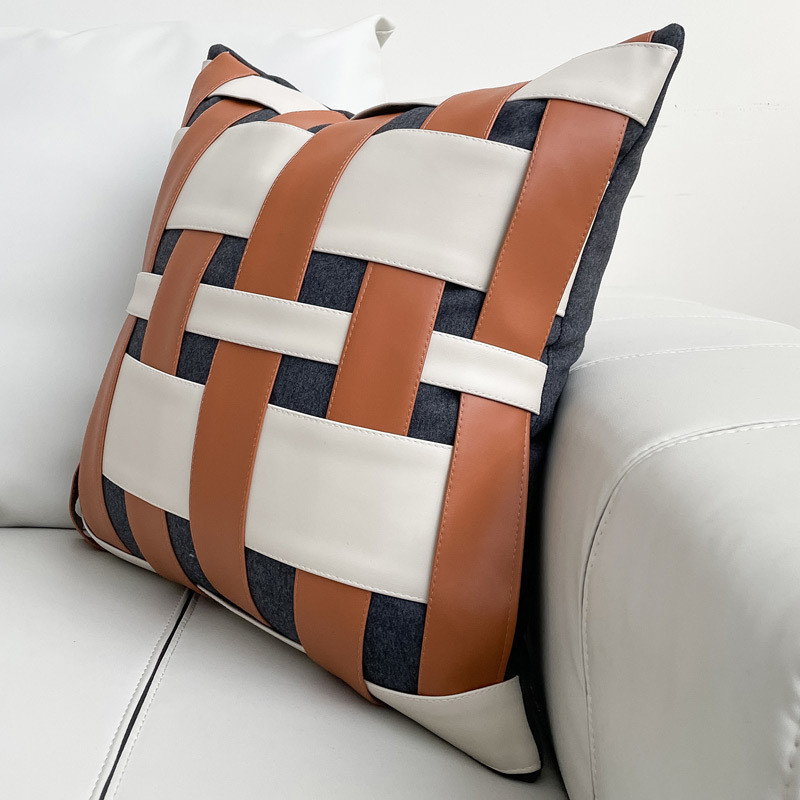 Jastučnica Kožna tkana Jastučnica Lagani luksuzni stil Visokokvalitetna hotelska vila Dnevni boravak Sofa TV Jastuk bez jezgre 45*45