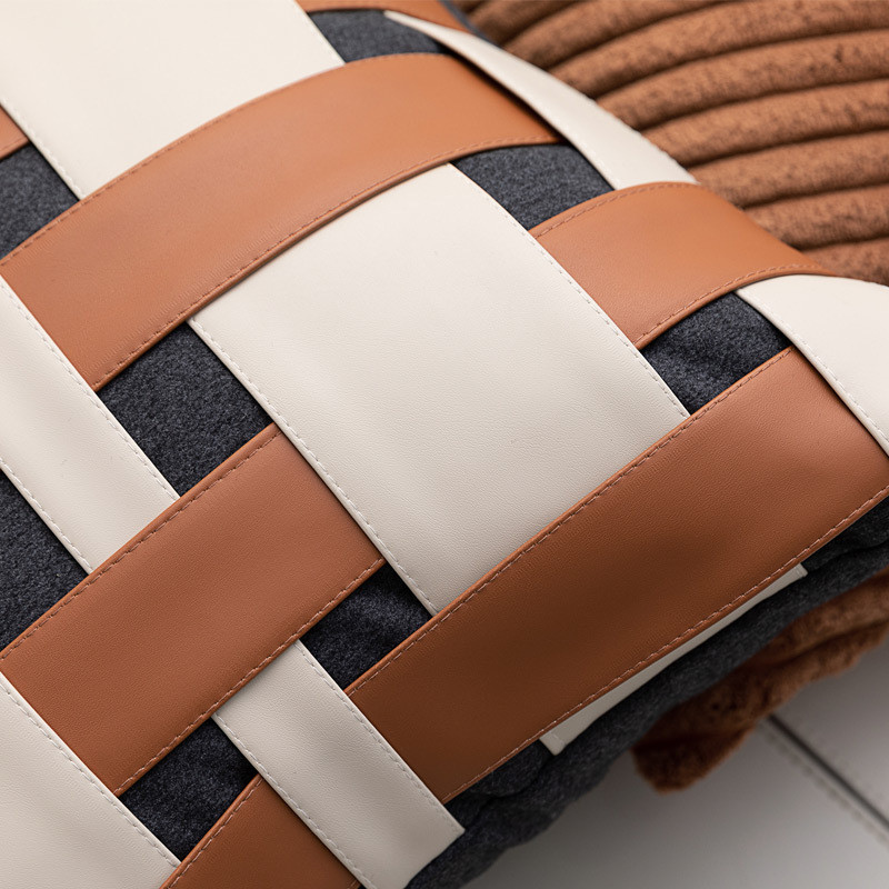 Jastučnica Kožna tkana Jastučnica Lagani luksuzni stil Visokokvalitetna hotelska vila Dnevni boravak Sofa TV Jastuk bez jezgre 45*45