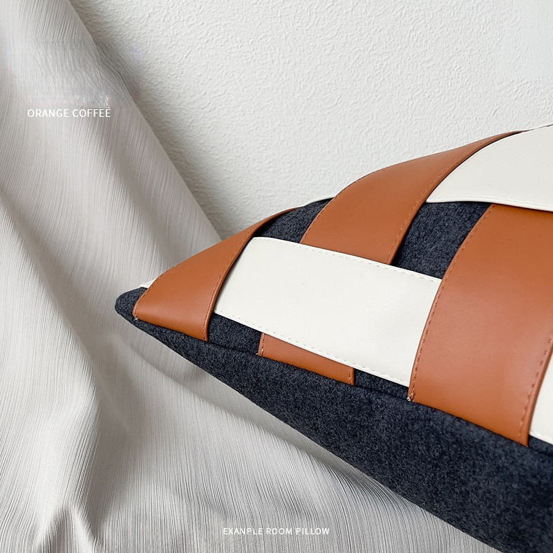 Jastučnica Kožna tkana Jastučnica Lagani luksuzni stil Visokokvalitetna hotelska vila Dnevni boravak Sofa TV Jastuk bez jezgre 45*45
