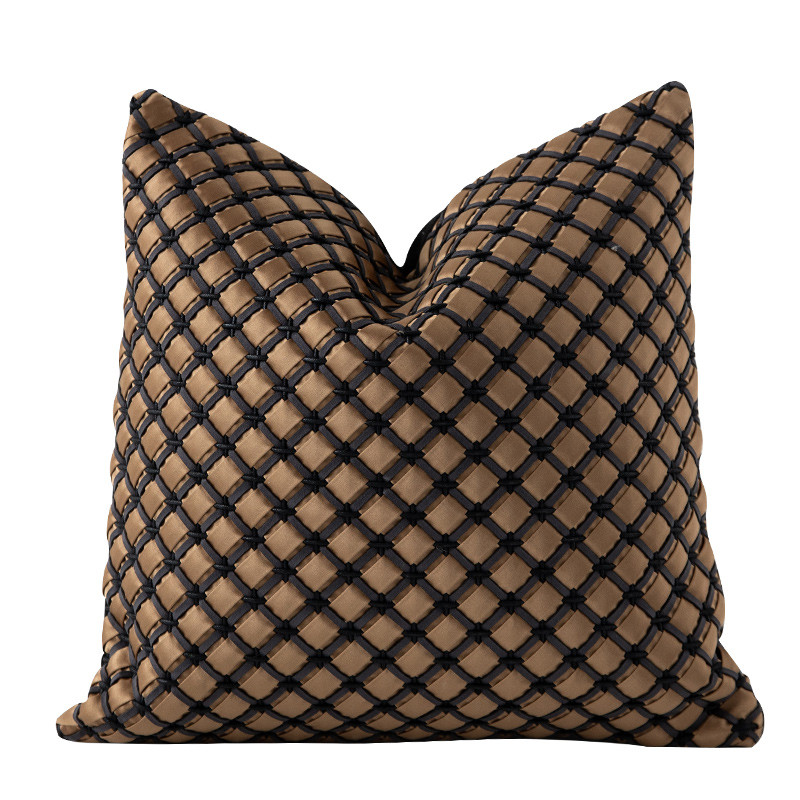 DUNXDECO luxus kézzel készített szövés geometrikus párnahuzat dekoratív párnahuzat Modern aranybarna kanapé meleg otthoni ágy Coussin