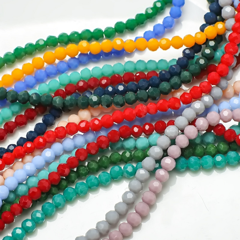 Στρογγυλές χάντρες 2/3/4 χιλιοστά 32 πλευρικής μπάλας ποδοσφαίρου κρυστάλλινα γυαλιά Spacer Loose Beading για DIY Αξεσουάρ κεντημάτων κοσμημάτων