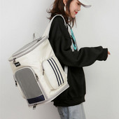 Putna torba za kućne ljubimce Modna prozračna ležerna prijenosna nosiljka za kućne ljubimce Vanjski ruksak za mačku, malog psa, torba za štene, mačića velikog kapaciteta