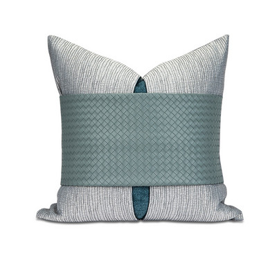 Πράσινο δερμάτινο κάλυμμα μαξιλαριού 45x45cm Γεωμετρική τετράγωνη θήκη μαξιλαροθήκης μέσης Διακοσμητικά μαξιλάρια σπιτιού για μαξιλάρια σαλονιού καναπέ