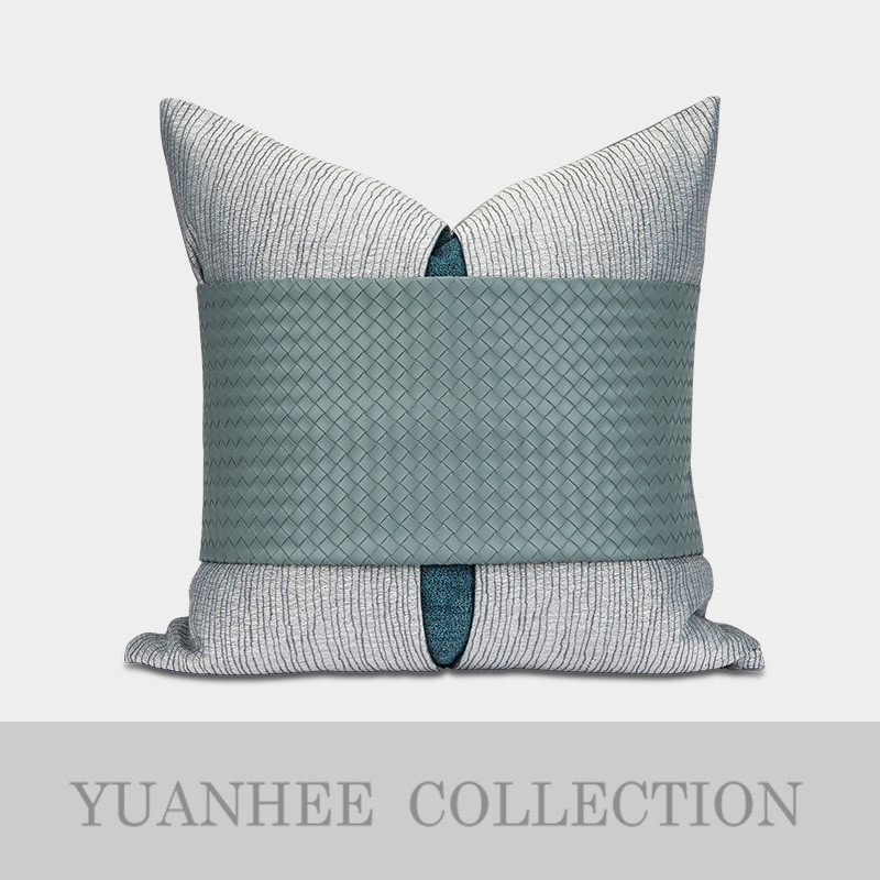 Πράσινο δερμάτινο κάλυμμα μαξιλαριού 45x45cm Γεωμετρική τετράγωνη θήκη μαξιλαροθήκης μέσης Διακοσμητικά μαξιλάρια σπιτιού για μαξιλάρια σαλονιού καναπέ