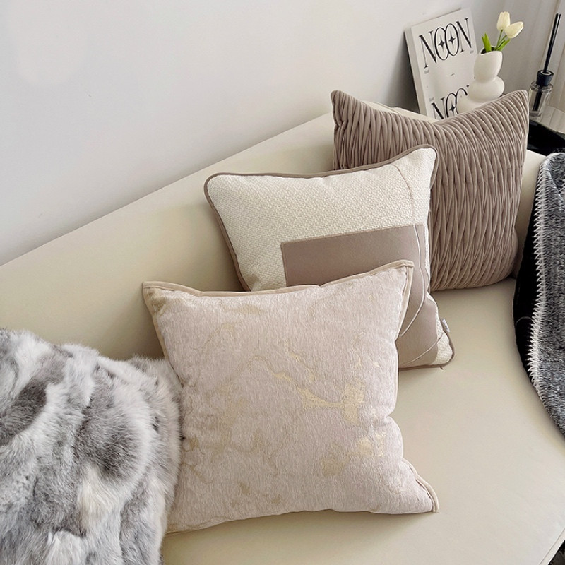 DUNXDECO Modern bézs szürke kollekció párnahuzat dekoratív párnahuzat Art Home Puha, finom színű kanapé szék ágynemű Coussin