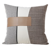 DUNXDECO elefántcsont barna párnahuzat dekoratív tok, retro amerikai stílusú geometrikus PU patchwork egyszerű nappali kanapé deco