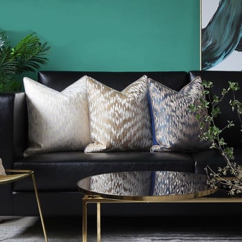 DUNXDECO Класически американски стил Геометрична вълна Калъфка за възглавница Декоративна калъфка за възглавница Луксозен лъскав диван Стол Спално бельо Coussin
