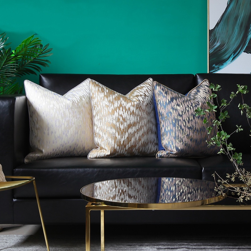 DUNXDECO Husă de pernă în stil clasic american cu undă geometrică husă de pernă decorativă, de lux, strălucitoare, canapea, scaun, lenjerie de pat Coussin