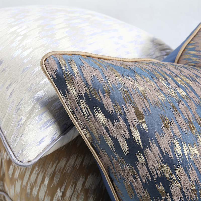 DUNXDECO Husă de pernă în stil clasic american cu undă geometrică husă de pernă decorativă, de lux, strălucitoare, canapea, scaun, lenjerie de pat Coussin