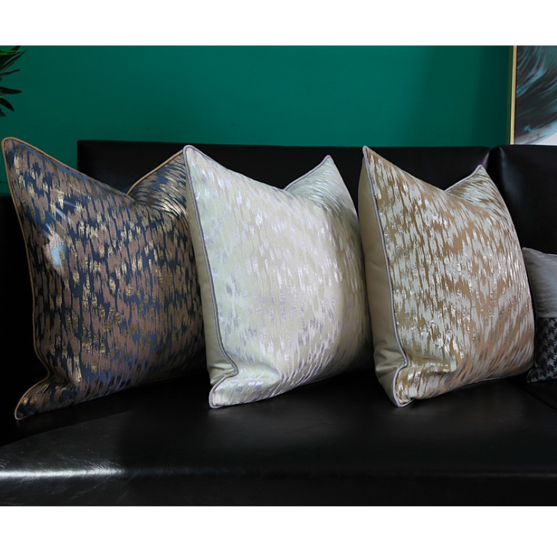 DUNXDECO Husă de pernă în stil clasic american cu undă geometrică husă de pernă decorativă, de lux, strălucitoare, canapea, scaun, lenjerie de pat Coussin