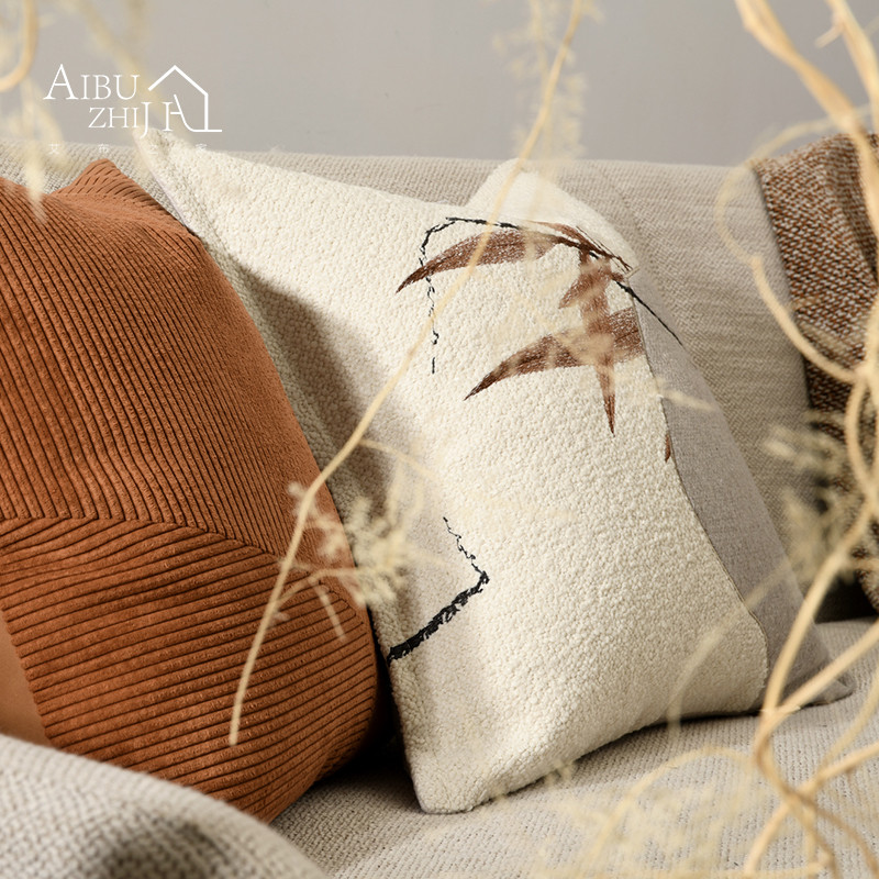 Dekoratív párnahuzat nappalihoz vászon pamut patchwork négyzet alakú párnahuzat tömör virágos díszpárnák kanapépárnák